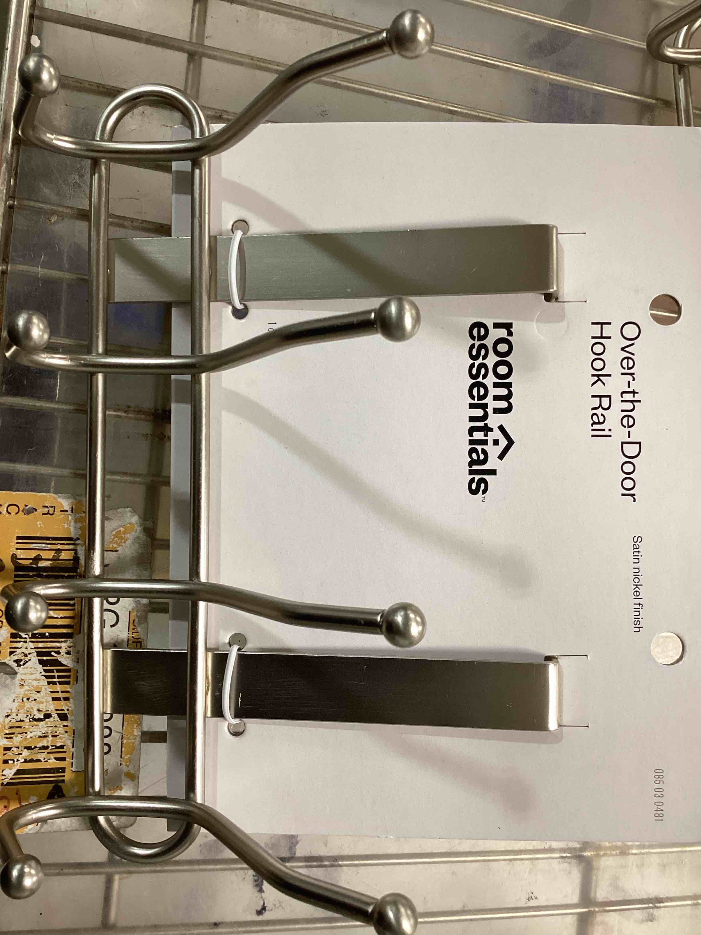 Lot Of 3 Room Essentials Over The Door Hook Rails Satin Nickel Finish NEW