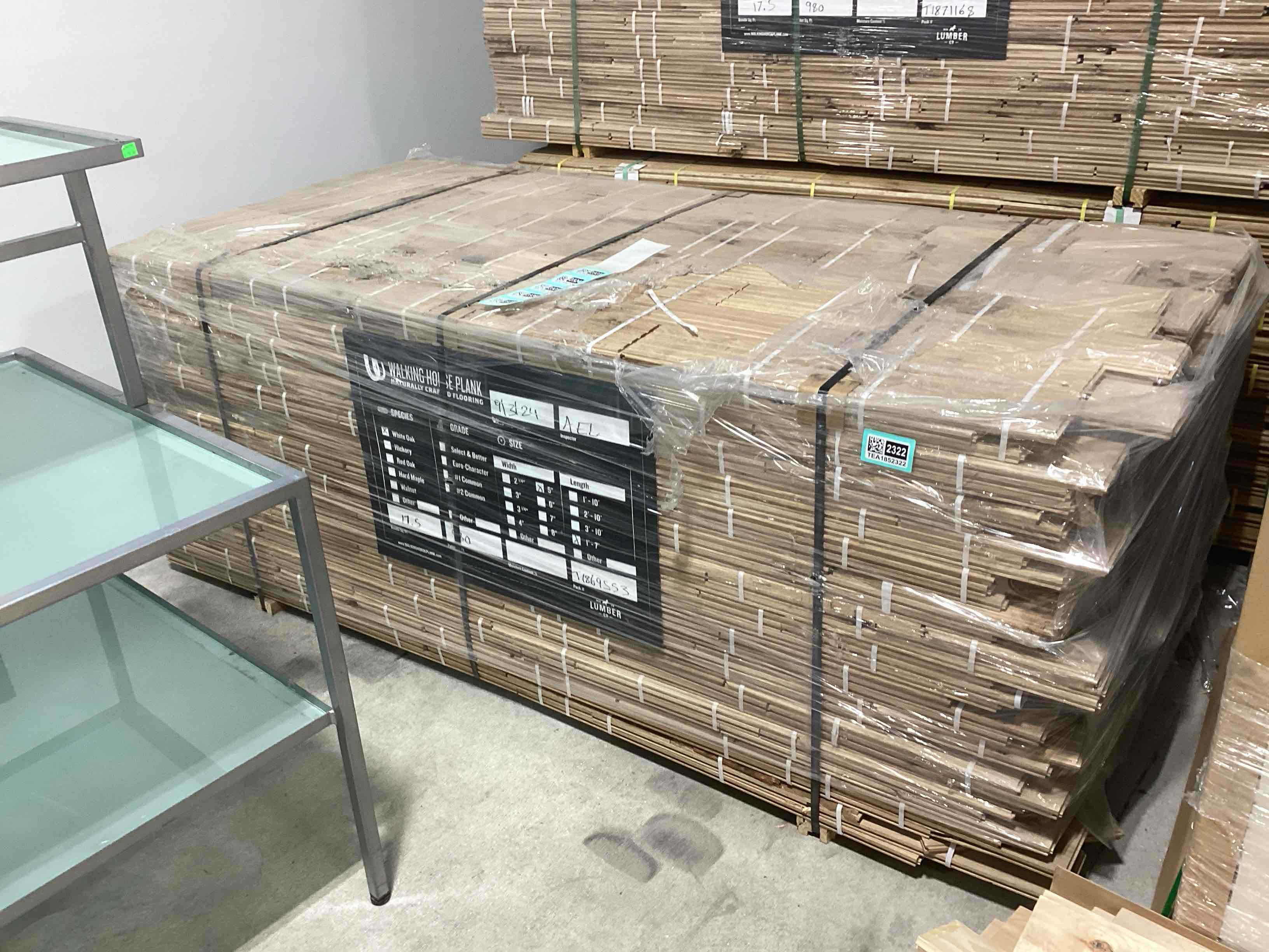 980 sq ft of 5 inch unfinished hardwood flooring, white  oak three-quarter inch thick your BID per square foot
