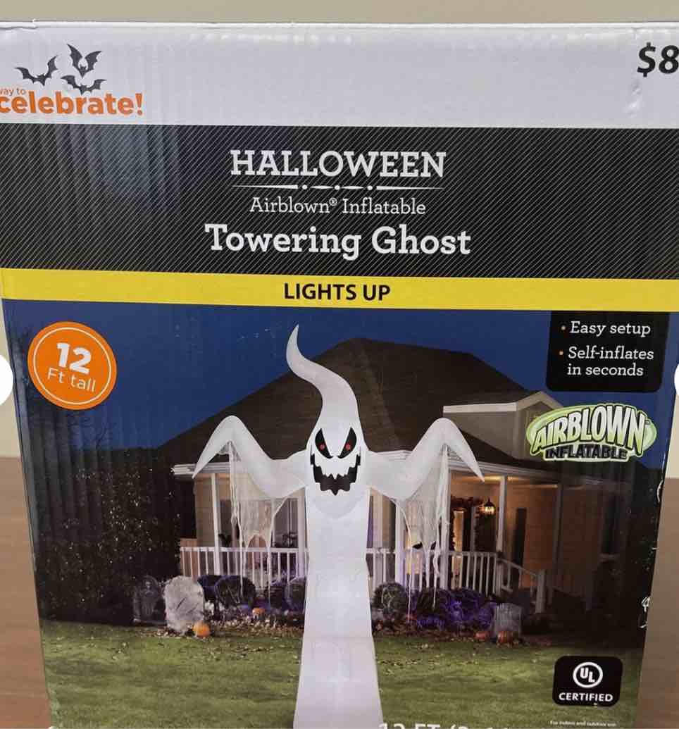 Halloween Giant Spooky Ghost Inflatable Airblown 12' Yard Decor Light Up