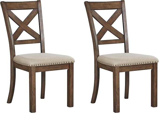 Signature Design by Ashley Moriville Modern Farmhouse 19" Upholstered Dining Room Chair, 4Count