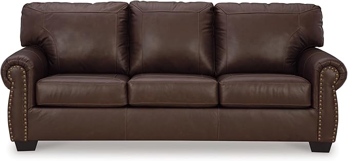 Sofa with Nailheads, Dark Brown