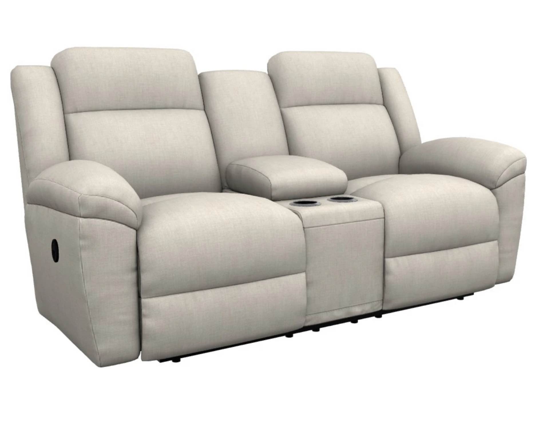  WHITE Manual LAF Console Reclining Loveseat
