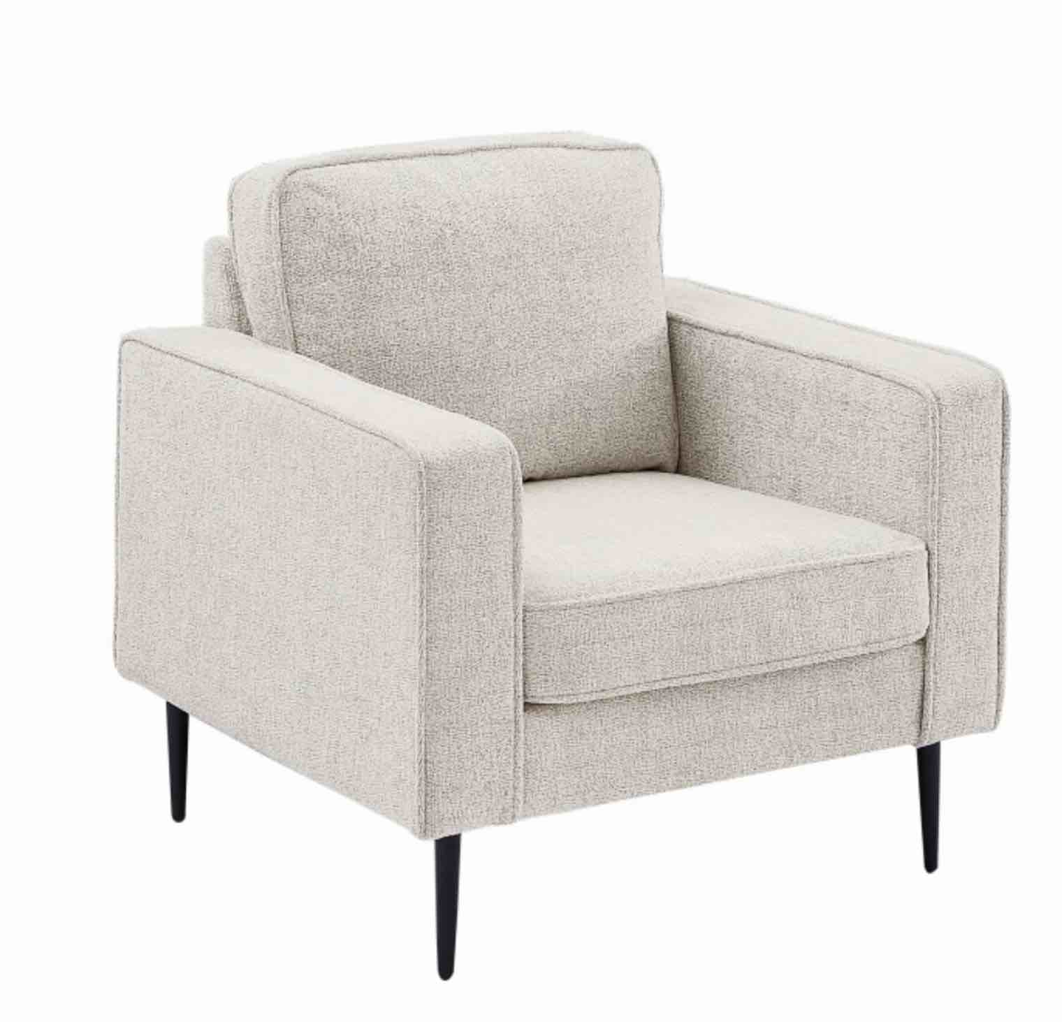 Living Room Upholstered Sofa with high-tech Fabric Surface/ Chesterfield Tufted Fabric Sofa Couch, Large-White