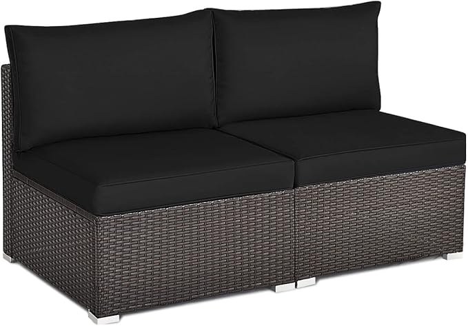 2PC SINGLE SOFA - BLACK