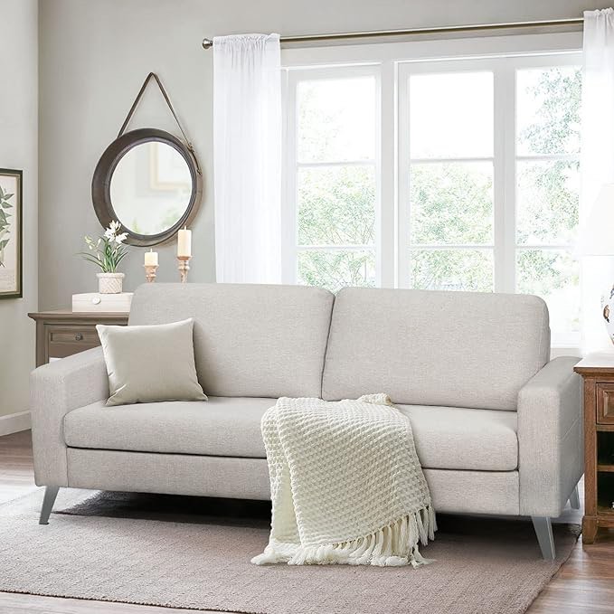 YODOLLA 79” Sofa Couch, Modern Loveseat Couches for Living Room, Mid Century Upholstered Furniture