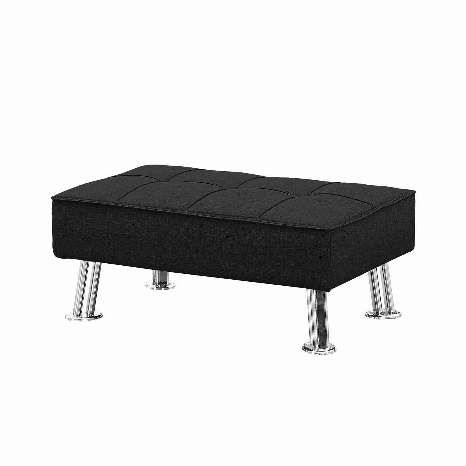 Black Fabric Ottoman 