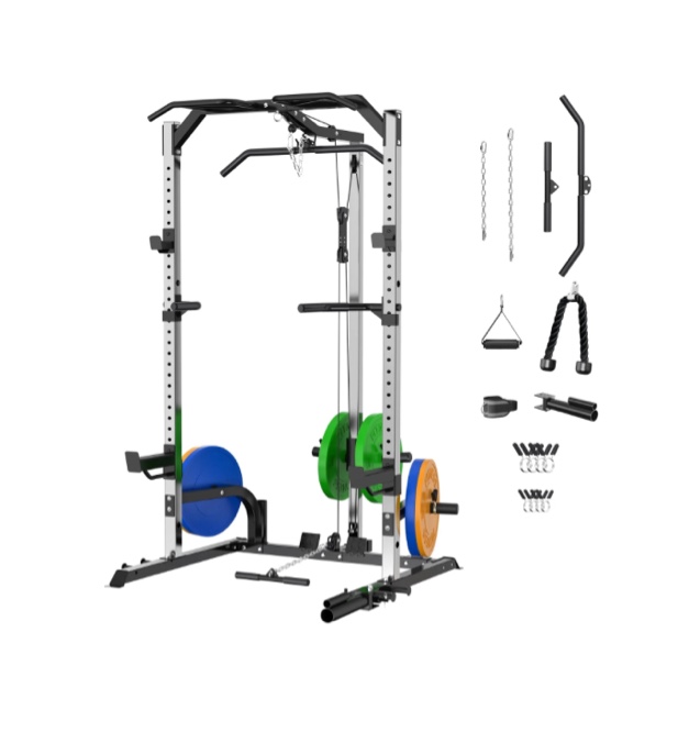 Lmdex Power Cage, Power Rack with LAT Pulldown, 1330 Pounds Capacity Workout Cage Dip Handles, Squat Rack for Home Gym …