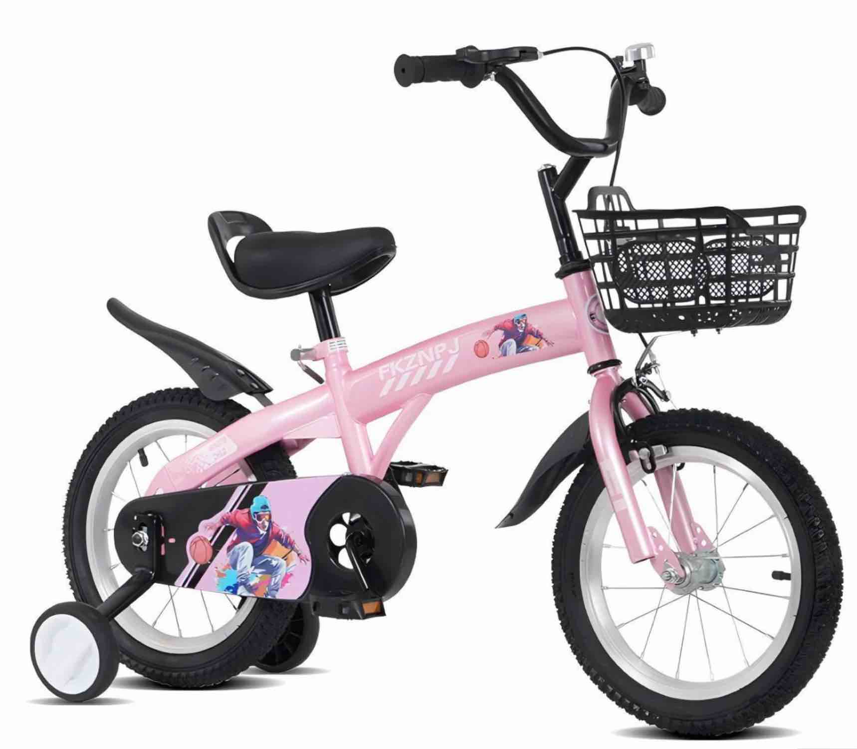 FKZNPJ - 16" SPORTY KIDS BIKE WITH TRAINING WHEELS AND STAND ADJUSTABLE SADDLE SUITABLE FOR BOYS AND GIRLS AGED 4 - 8 YEARS TALL HEIGHT 41 - 46" 