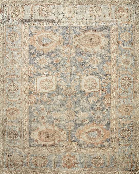 Loloi II Margot Collection MAT-03 Ocean/Spice 2'-6" x 7'-6" Runner Rug feat. CloudPile