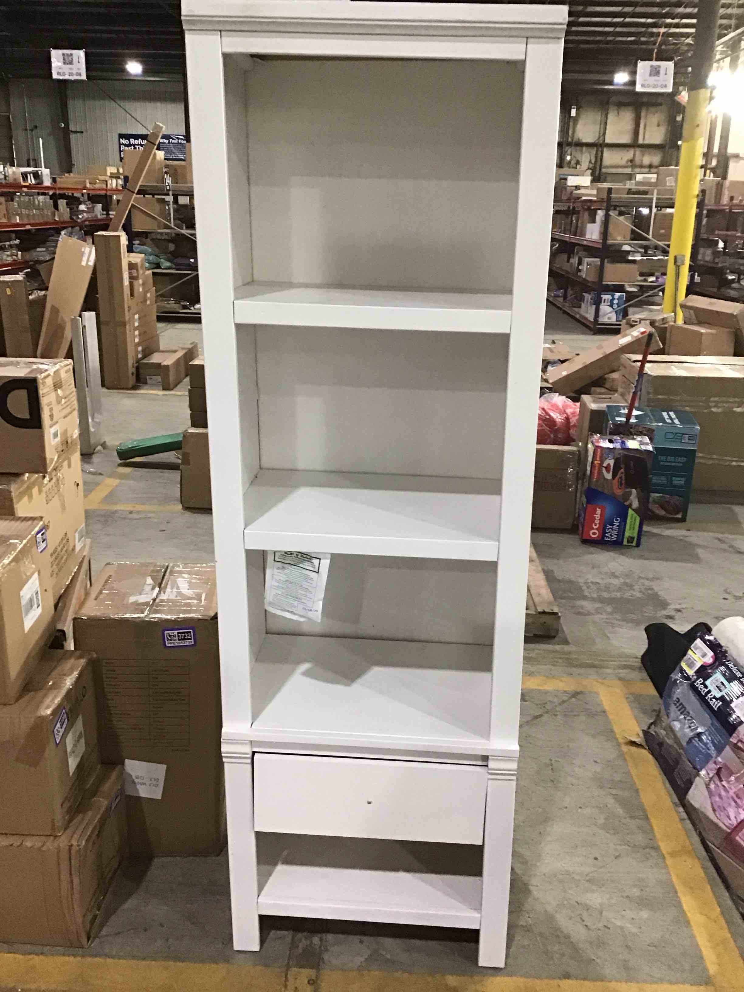 white bookshelf