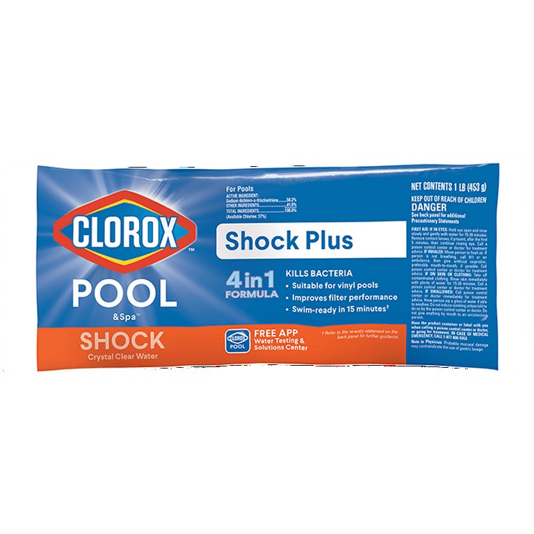 Clorox shock plus 4 in 1 packs- 4 count, pool shock