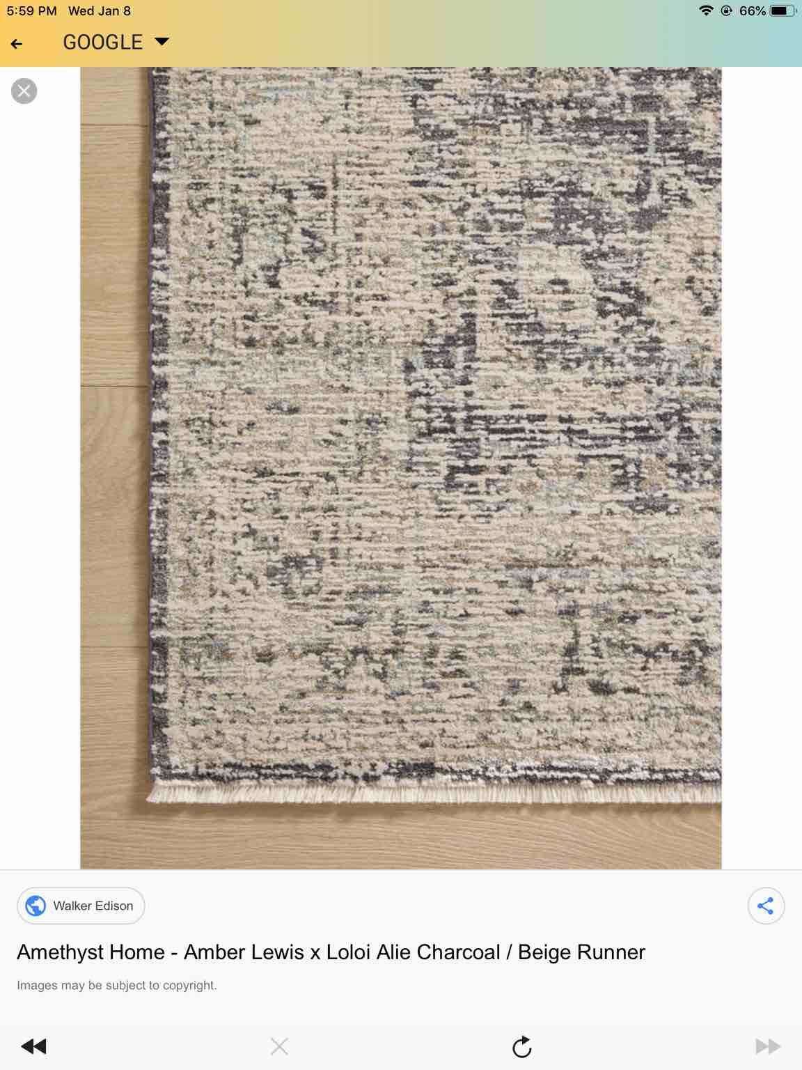 Loloi Amber Lewis x Alie Charcoal/Beige 7'-10" x 10' Area Rug