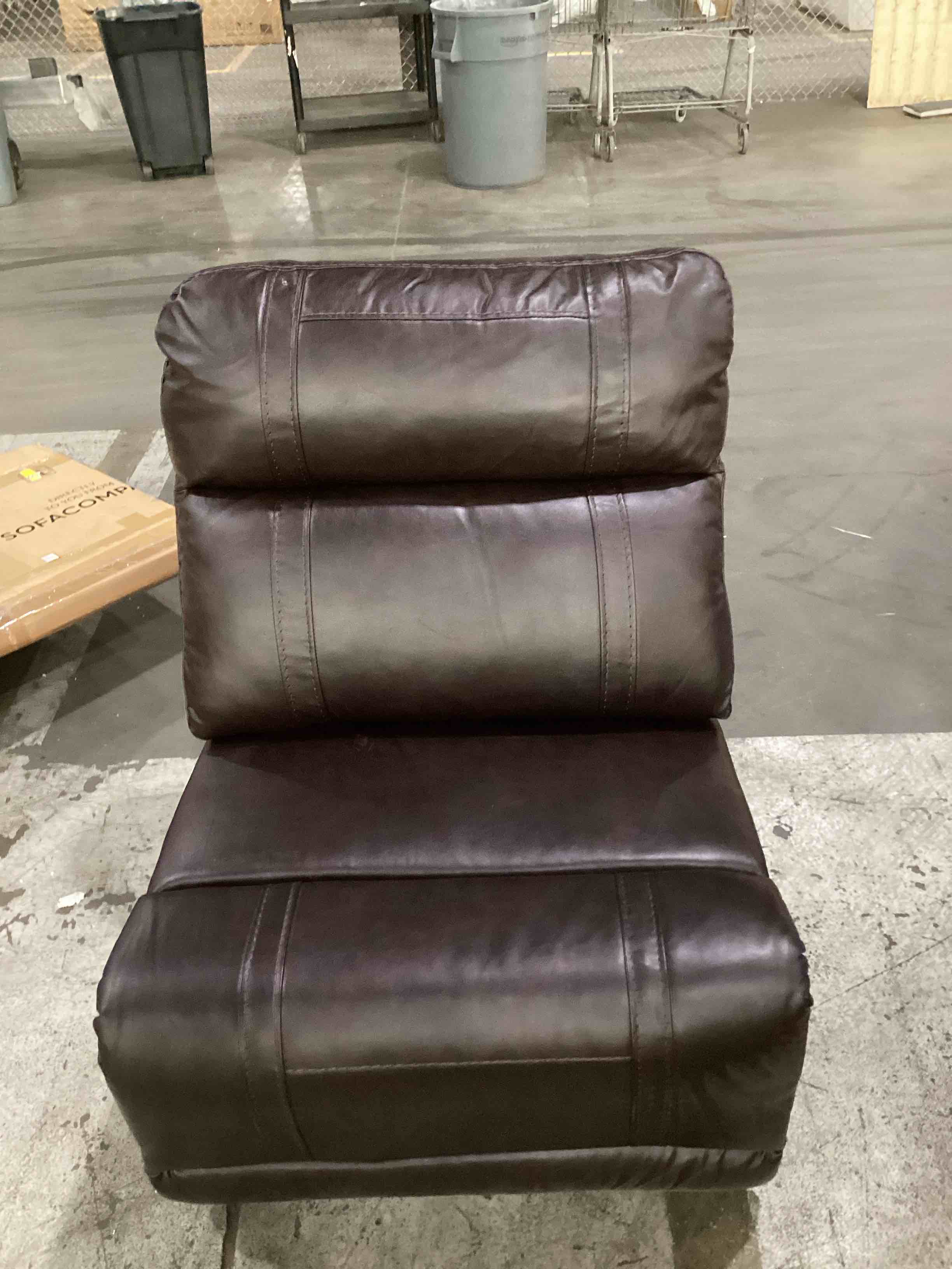 oeflein 106.85” wide top leather couch section 2 pcs incomplete