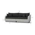 RST BRANDS Cannes 2-Piece All-Weather Wicker Patio Sofa with Sunbrella Charcoal
