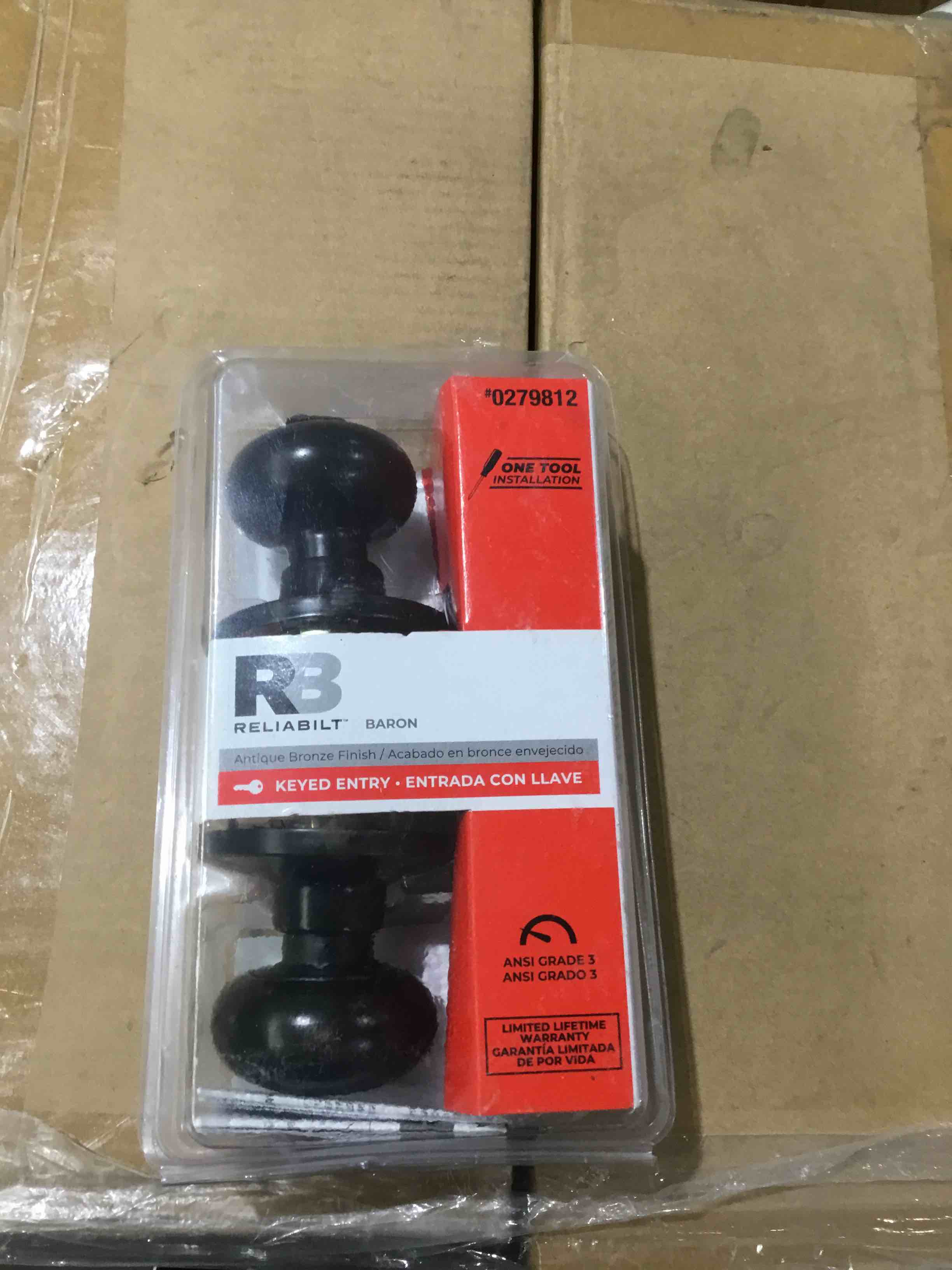 reliabilt CK2040TB Colonial Door Knob, Keyed Entry Function, 1 Pack, Tuscan Bronze