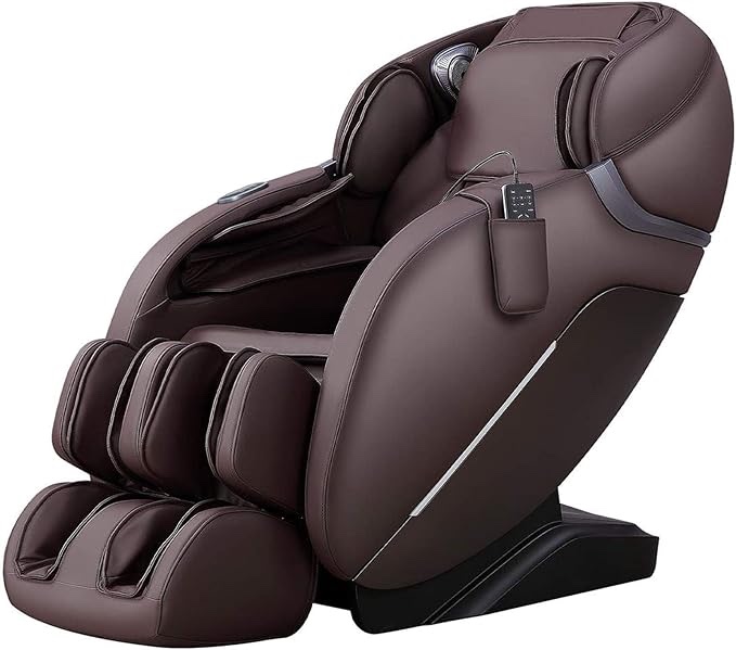 RIPPED FABRIC** iRest SL Track Massage Chair Recliner, Full Body with Zero Gravity, Bluetooth Speaker, Airbags, Heating, and Foot (Brown), SL-A303