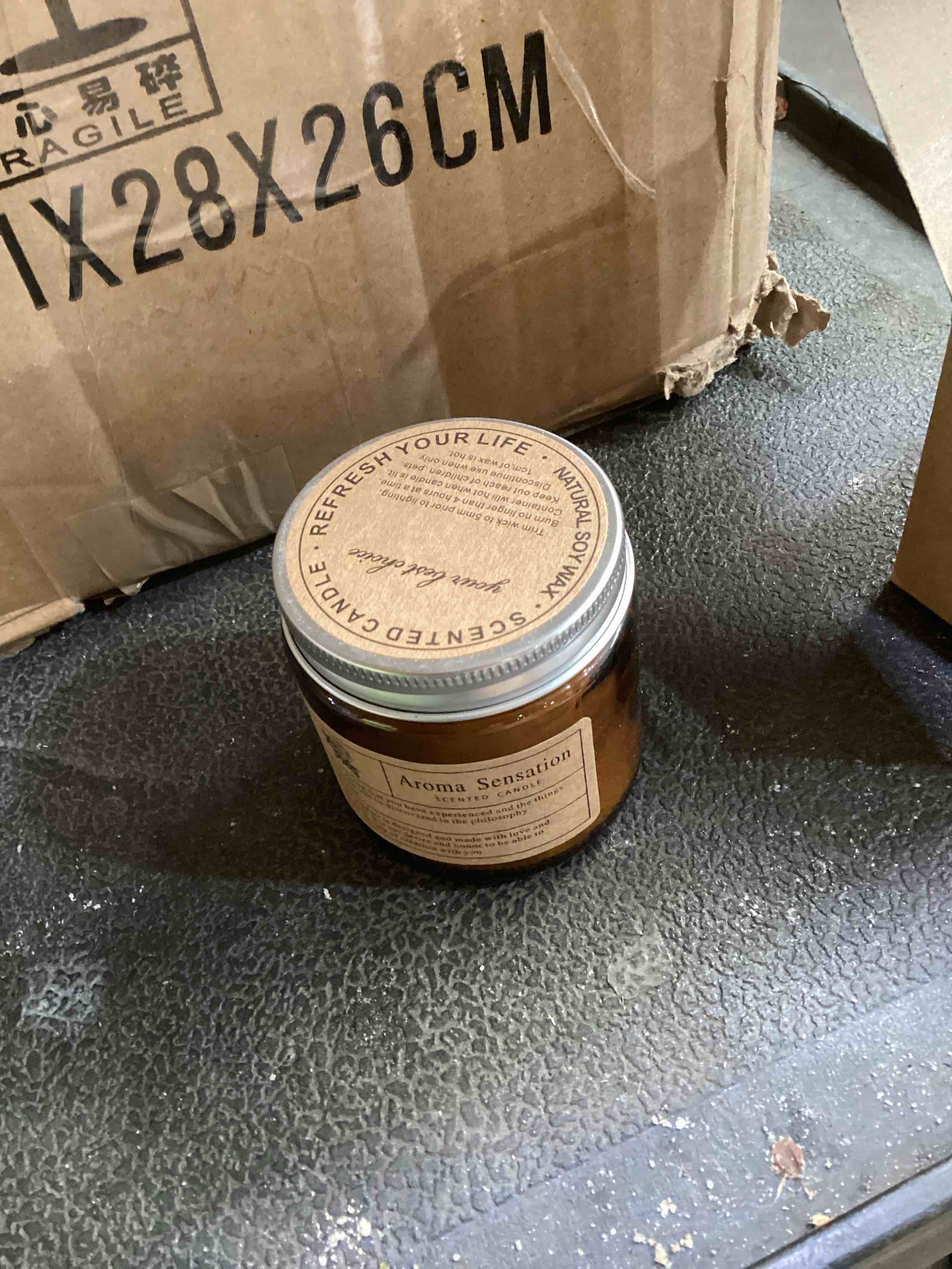 delicate aroma litchi and white tea candle