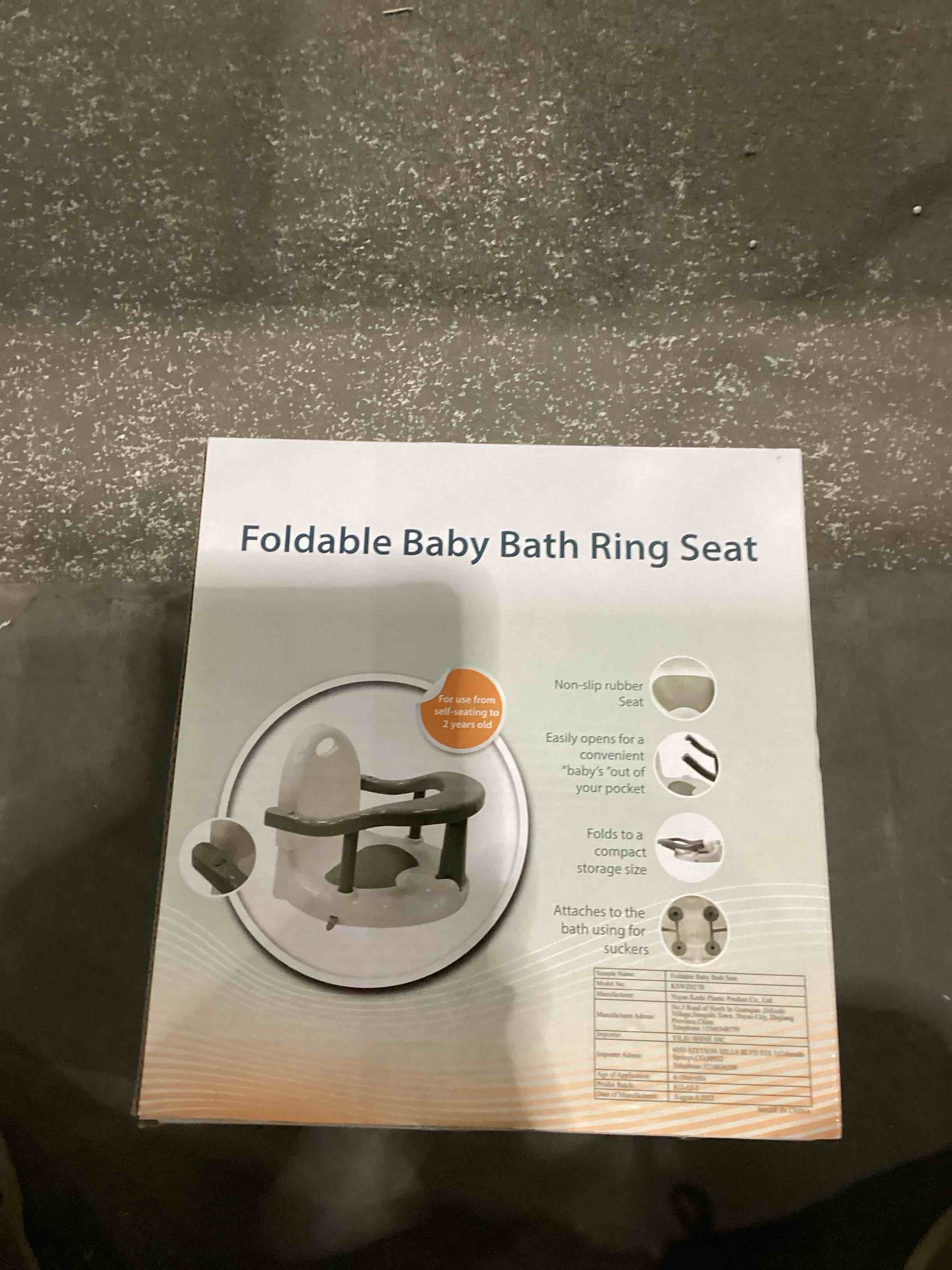 foldable baby bathtub ring seat for baby 6-18 months (blue)