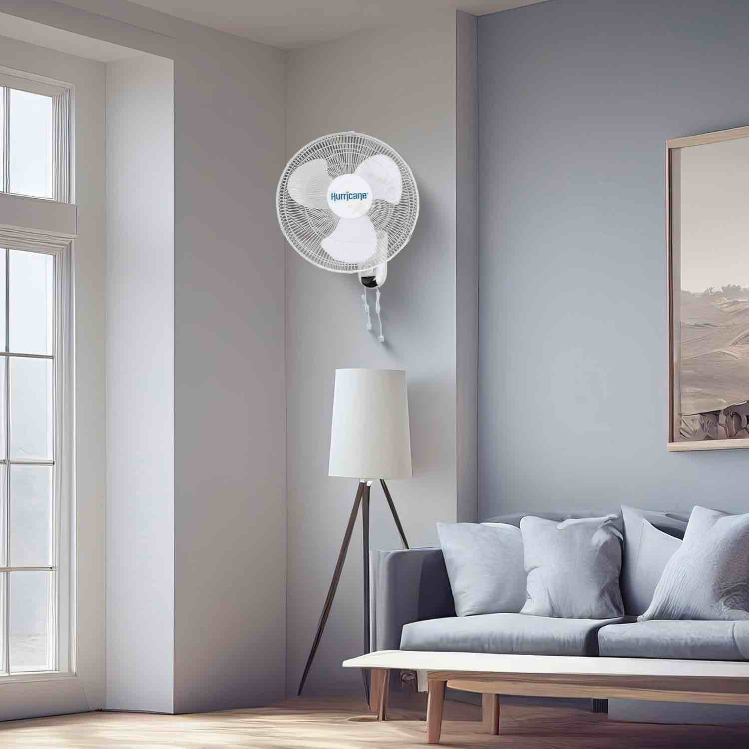 Hurricane 16” Wall Mount Oscillating Fan Classic Series 3 Speed Settings “Maybe missing pieces “