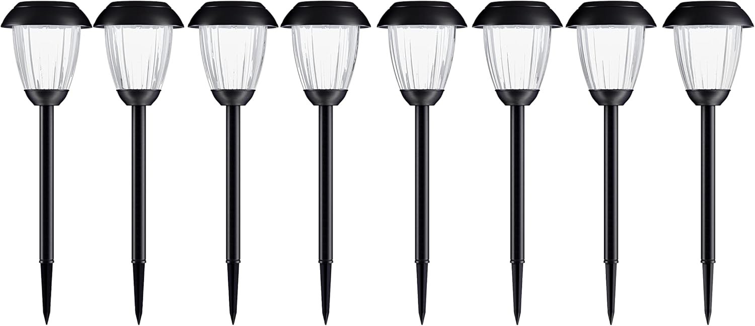 PURE GARDEN SOLAR LIGHTS OUTDOOR GARDEN 8Pack *Maybe missing pieces *