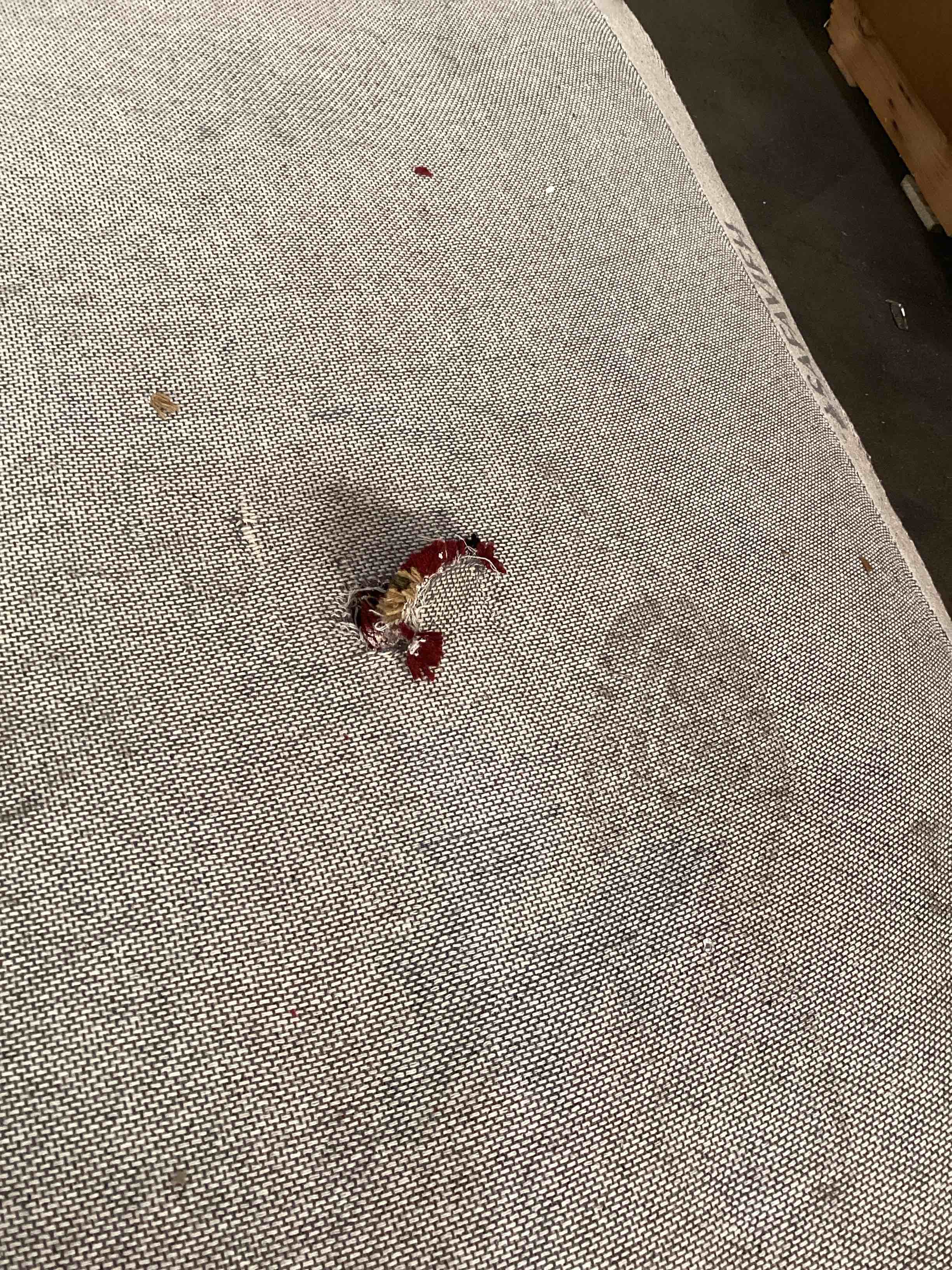 cranmore hand tufted wool oriental rug, DAMAGED 