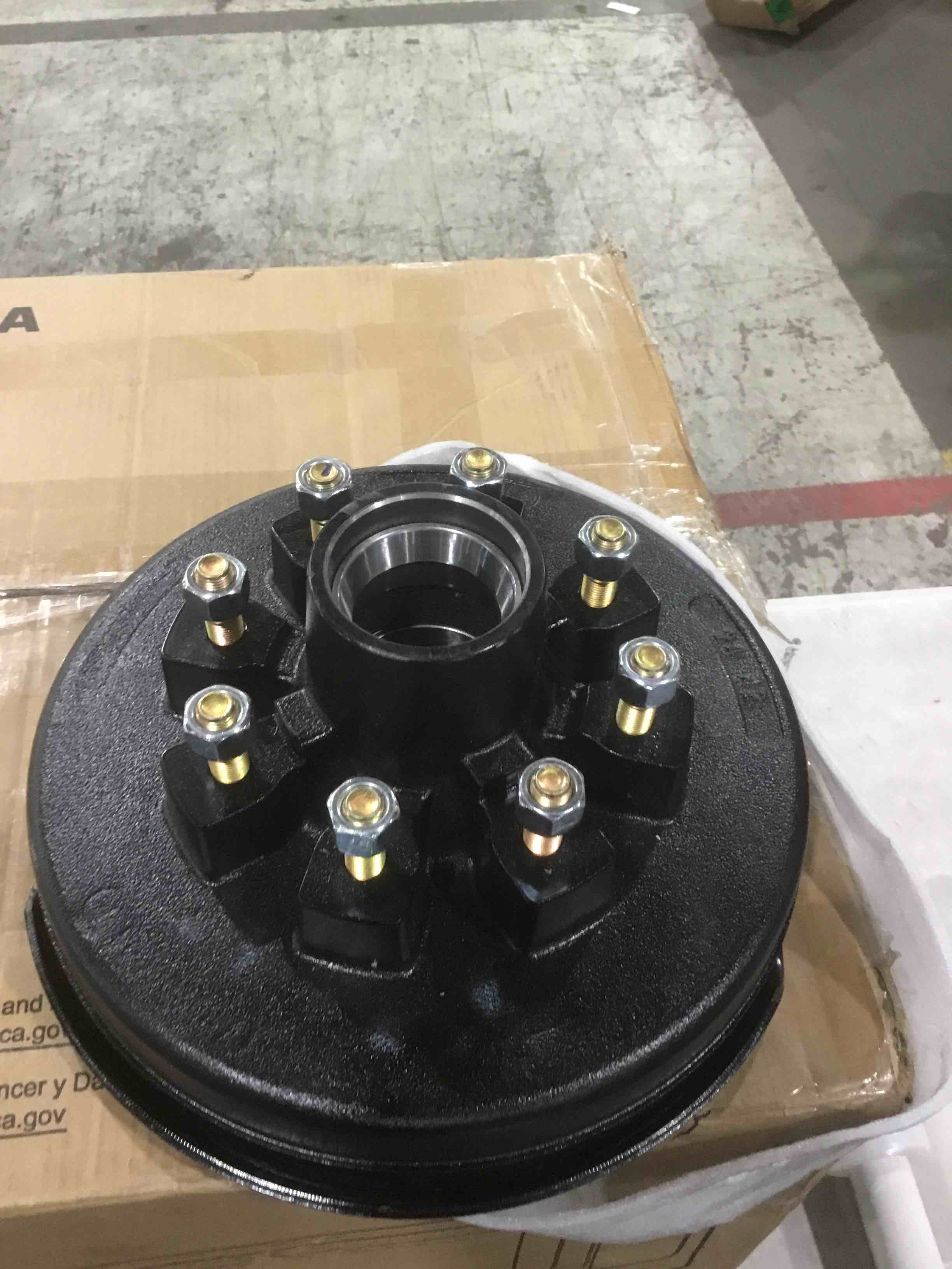 OCPTY Trailer Hub Brake Drum 12 x 2 Wheel Bearing Kits for 14125A x 25580 Bearing Grease Seal for 7000 lb. Axles 8 Bolt Lug