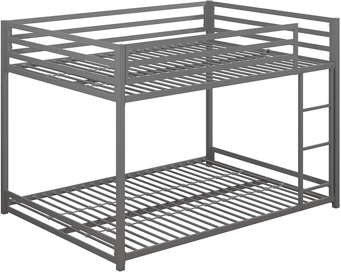 DHP Miles Metal Full/Full Bunk Bed, Silver