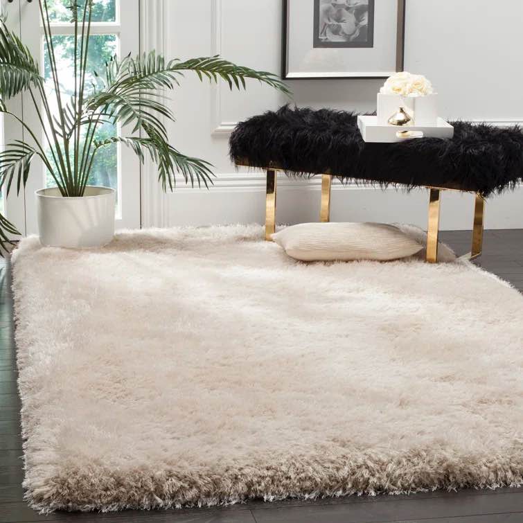 Jayne Shag Hand Tufted Performance Solid Color Rug