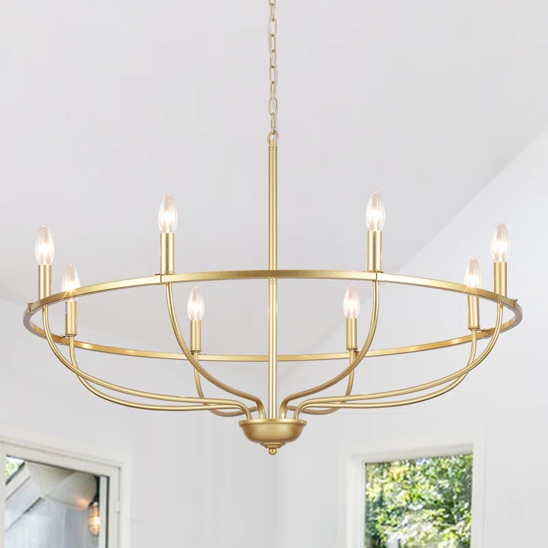 Thorgard 8 - Light Dimmable Wagon Wheel Chandelier
