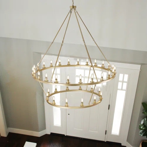 36 Light dimmable wagon wheel chandelier 