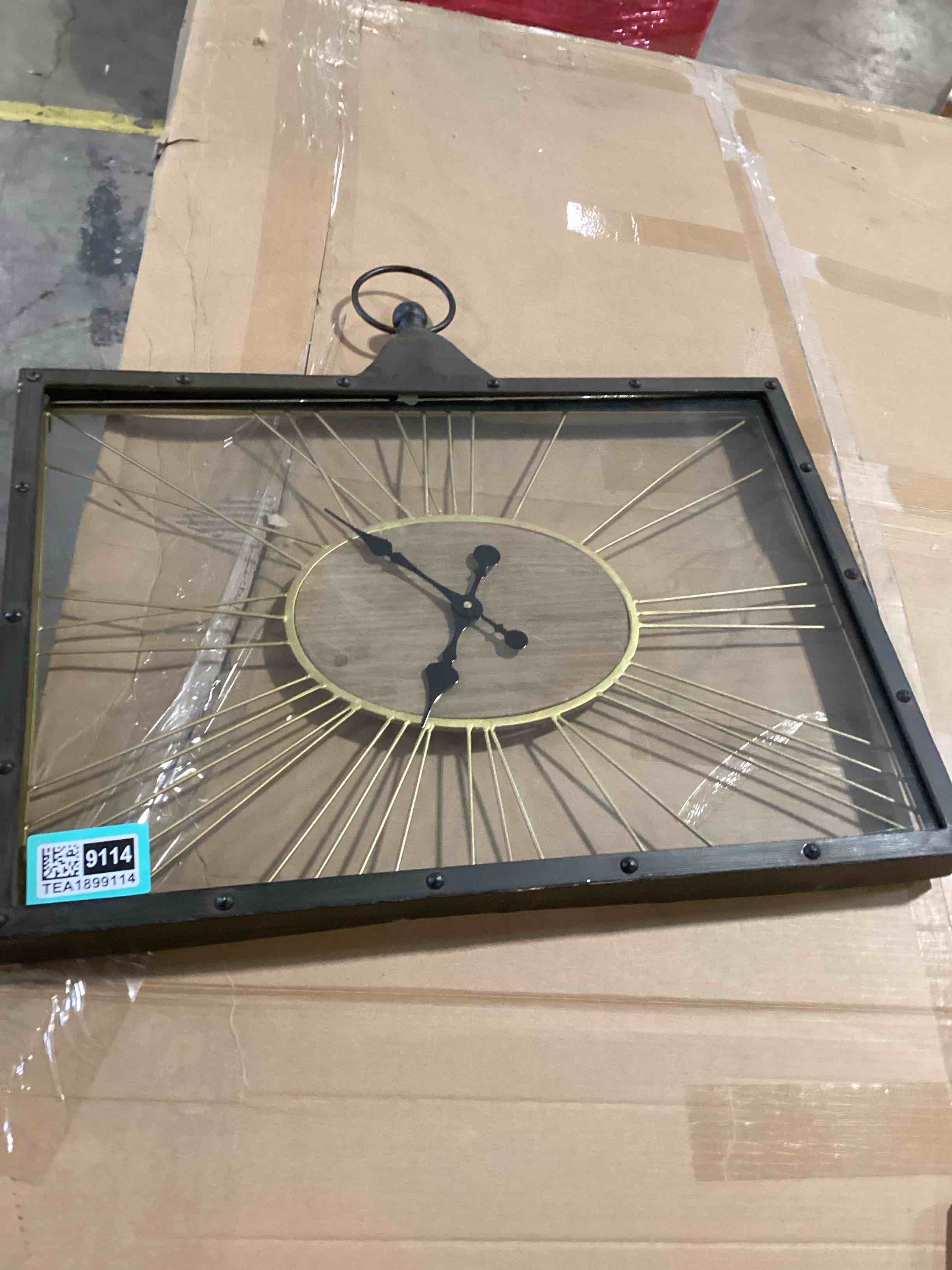Large Glass and Metal Framed Clock