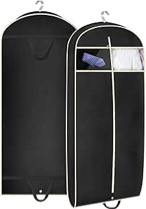 Black Garment Bag for Travel and Storage, with Zipper and Eye-Hole