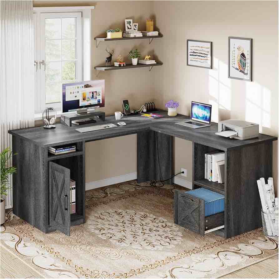 Raloo Carton 2 of 2 of Orviston L-Shape Computer Desk