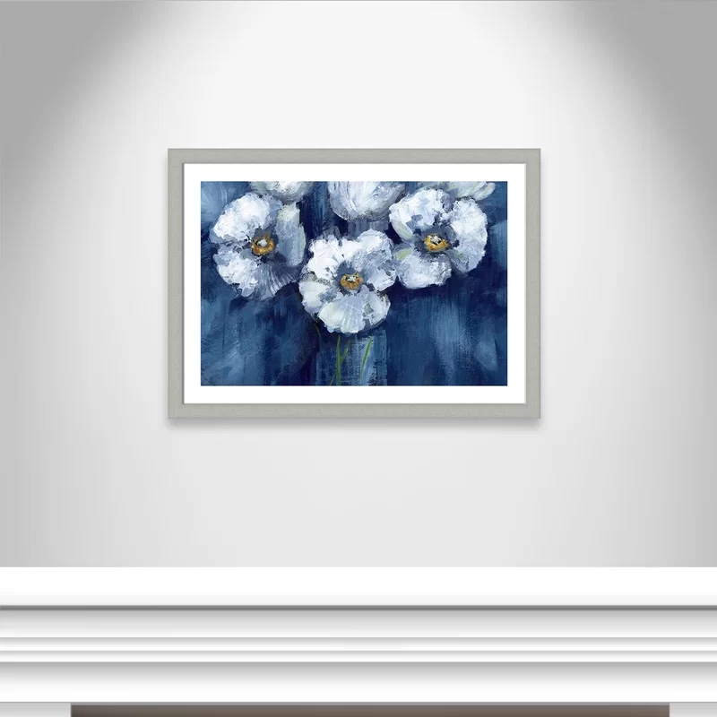 'Blooming Poppies' Framed Acrylic Painting Print
