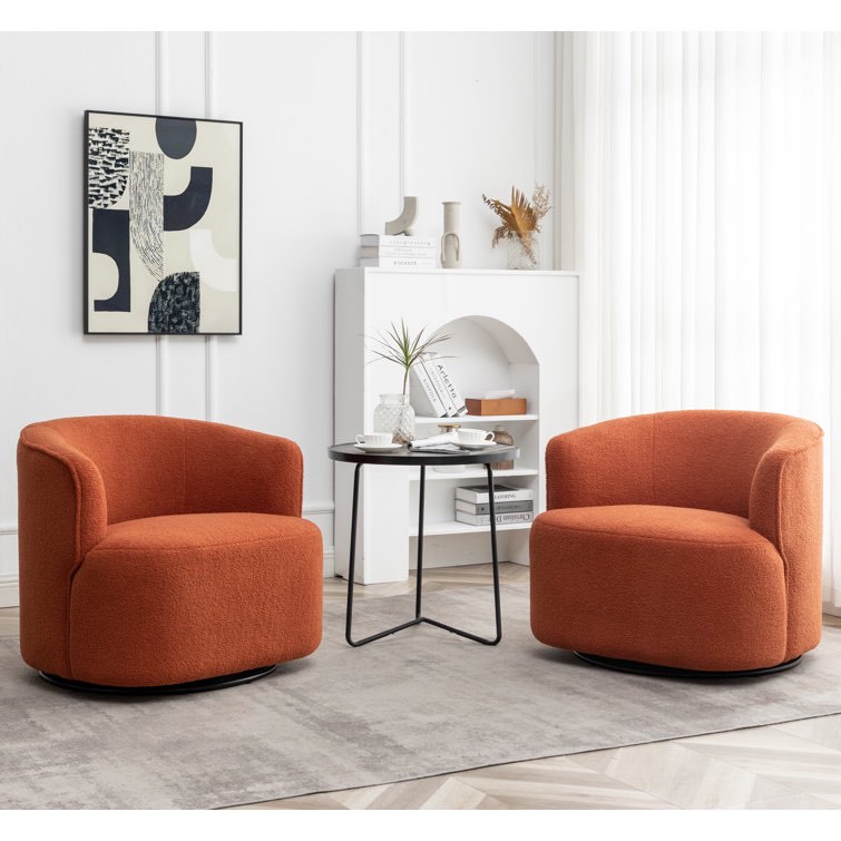 Jalena Upholstered Swivel Barrel Chair