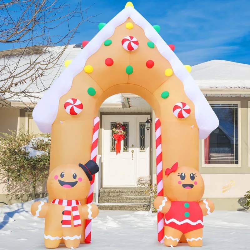 Christmas Inflatable 11.8 FT Gingerbread Archway Inflatable Gaint Christmas Inflatable Arch