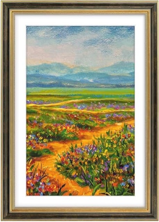 Golden State Art, 13x19 Ornate Picture Frame with White Mat for 11x17 Photo or Display 13x19 Print without Mat Color Black Gold (Plexi Glass)