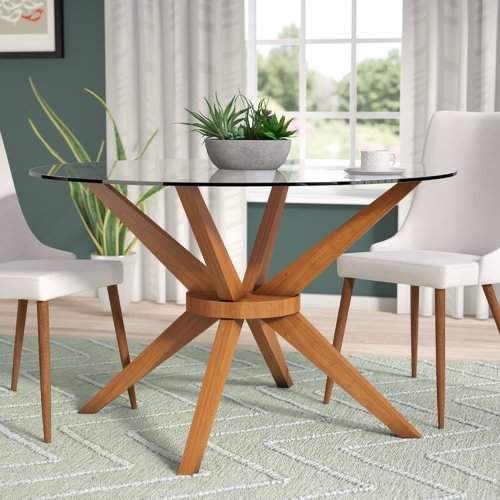 Cassidy Solid Wood Dining Table Langley Street Base Color: Walnut (BASE ONLY) 