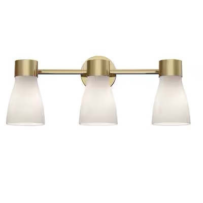 Origin 21 Elleson 22-in 3-Light Brushed Gold Modern/Contemporary Vanity Light