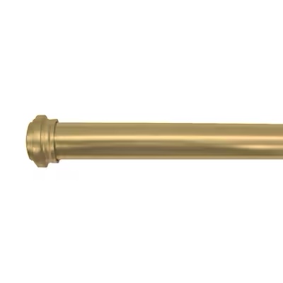 allen + roth Mix and Match 72-in to 144-in Brushed Gold Steel Single Curtain Rod