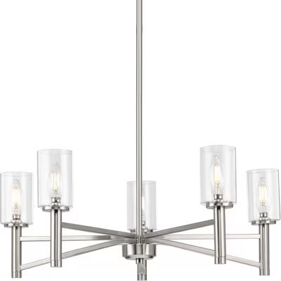 Progress Lighting Roxobel 5-Light Brushed Nickel Modern/Contemporary Chandelier