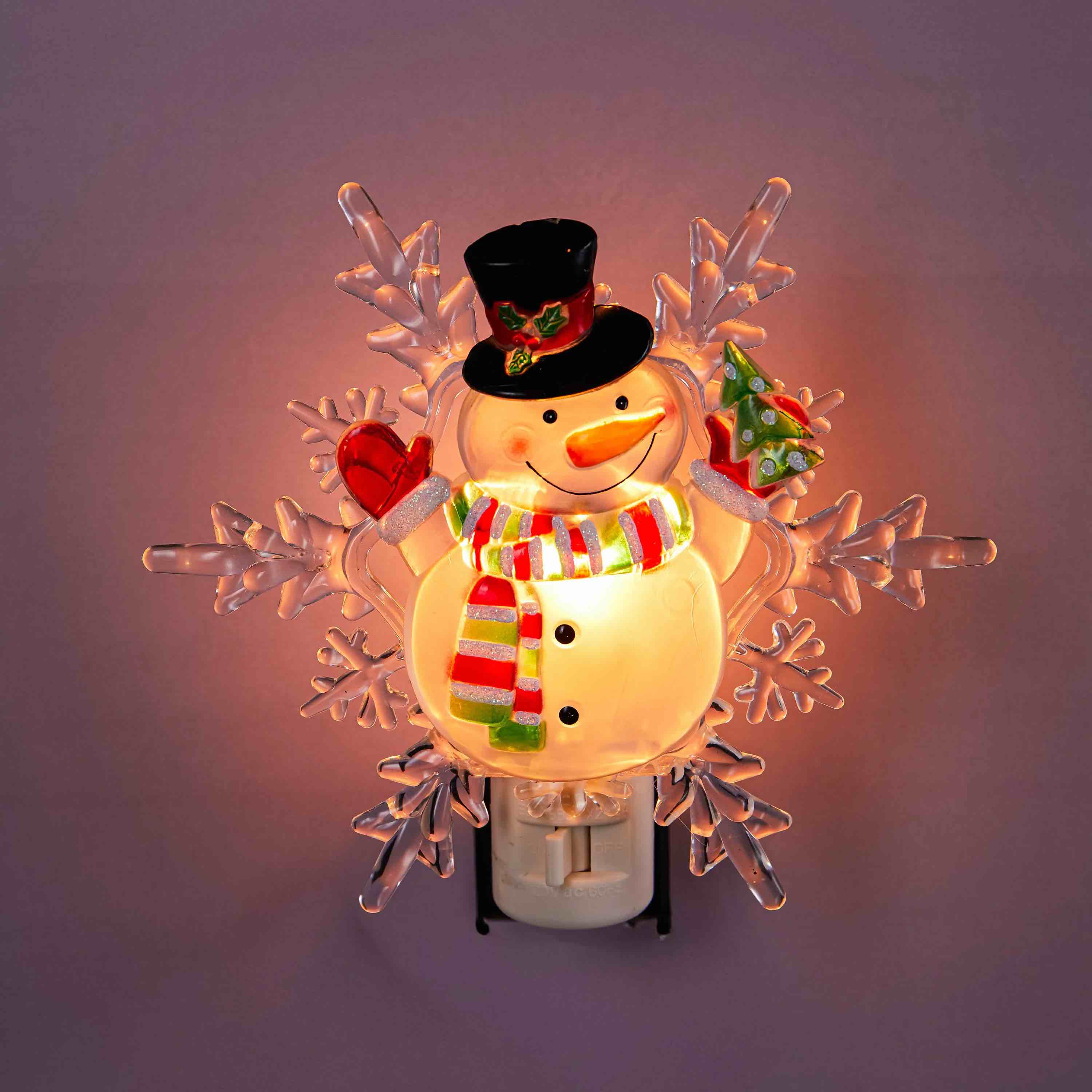 Acrylic Snowman with Snowflake Nightlight