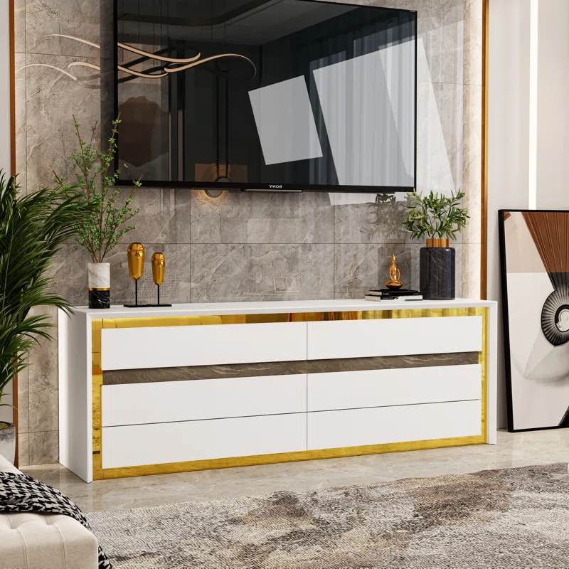 68.9" Wide 6 Drawers Dresser