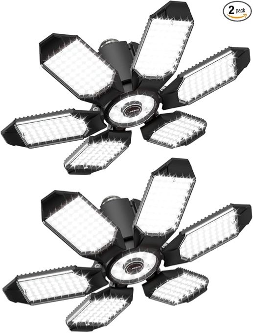 Adiding LED Garage Ceiling Light, 4 Pack 40000Lm Bright Screw Into E26 E27 Socket LED Basement Lighting, 6+1 Deformable Panels, Daylight 6500K For Pole Barn Workshop Attic Porch Storage Room Low Bay Adiding LED Garage Ceiling Light, 4 Pack 40000Lm Bright Screw Into E26 E27 Socket LED Basement Lighting, 6+1 Deformable Panels, Daylight 6500K For Pole Barn Workshop Attic Porch Storage Room Low Bay