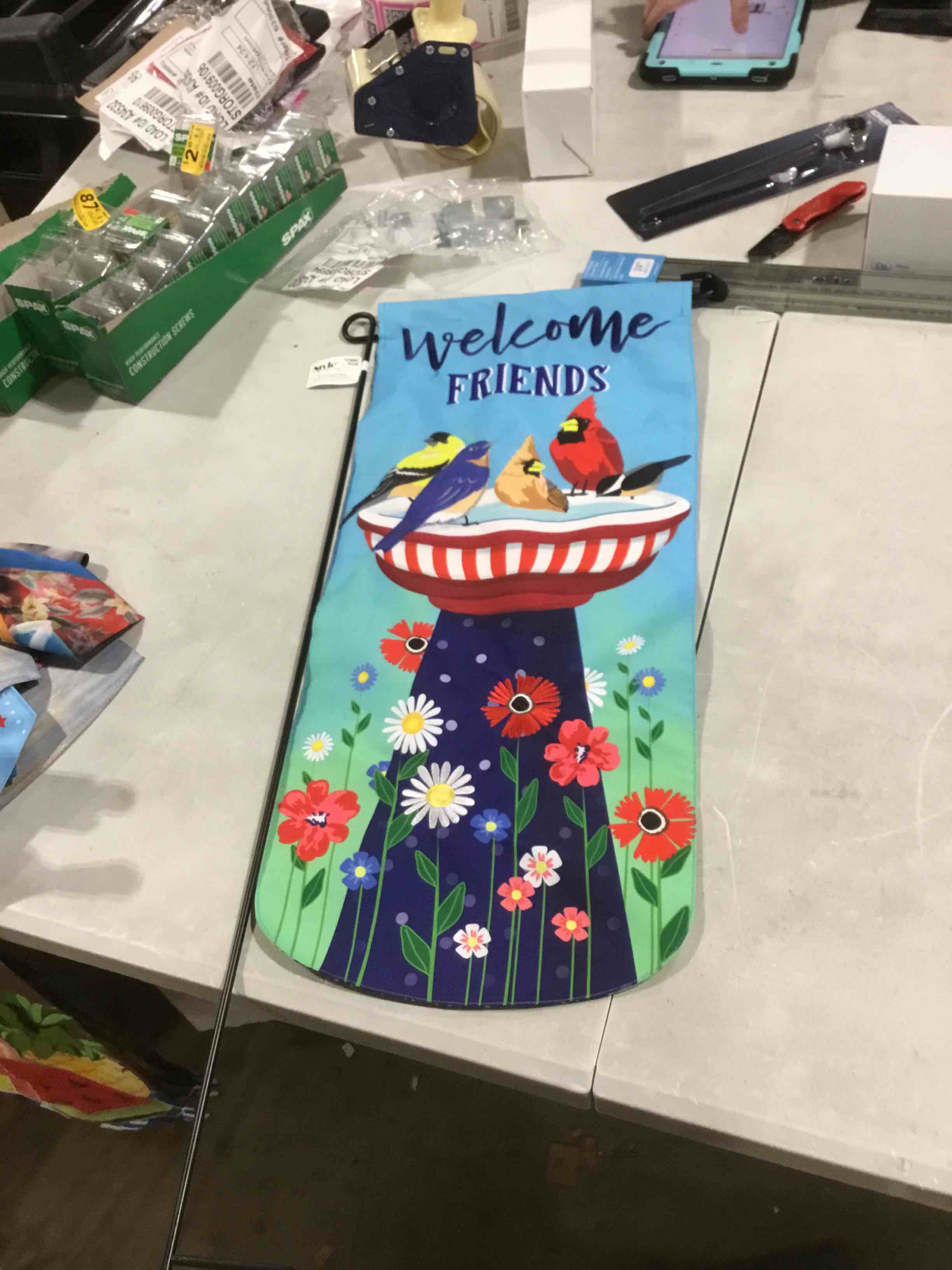 Style Selections 1-ft W x 2.3-ft H Patriotic Embroidered Banner Kit