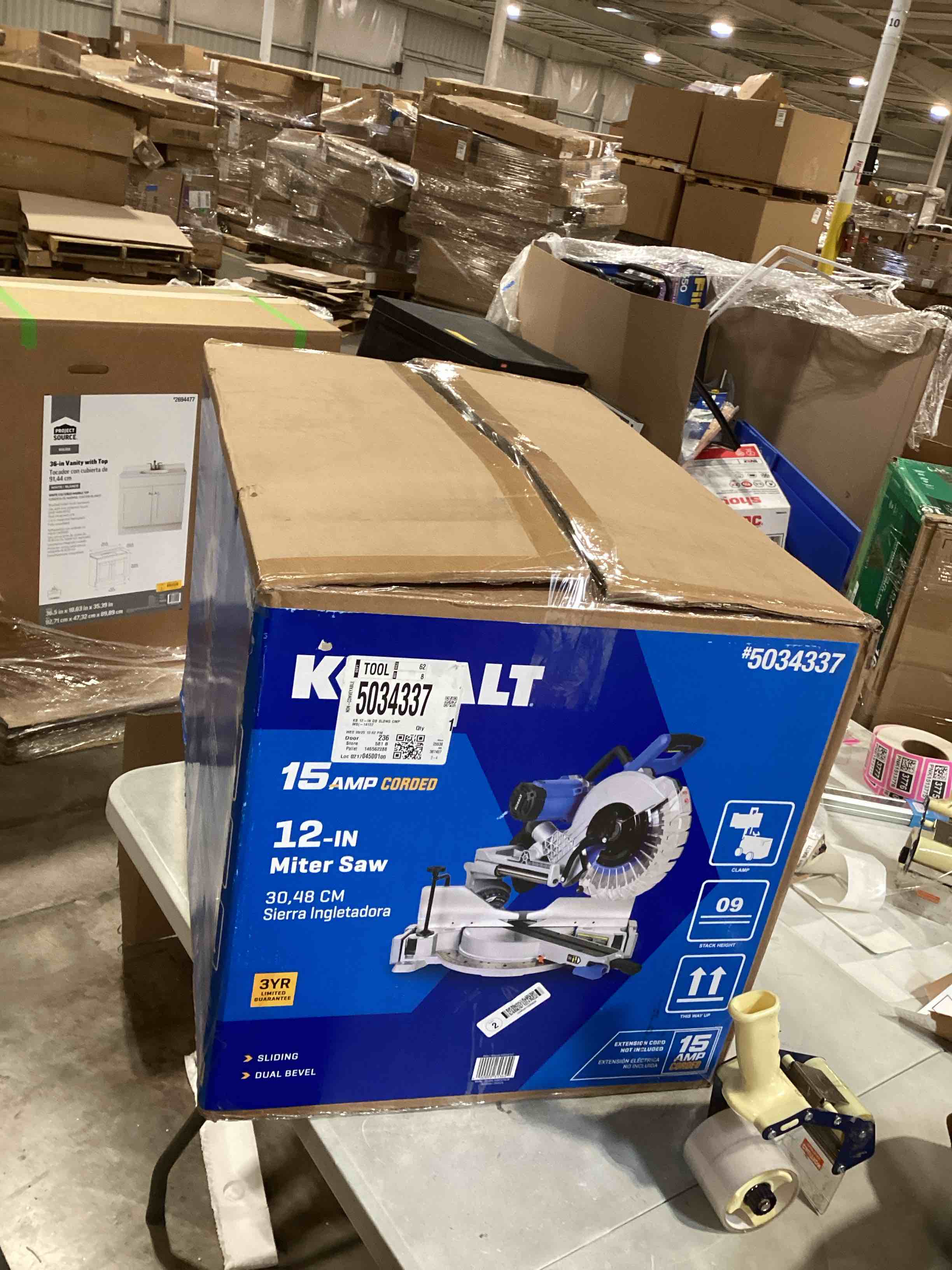 Kobalt Compact 12-in 15-Amp Dual Bevel Sliding Compound Corded Miter Saw