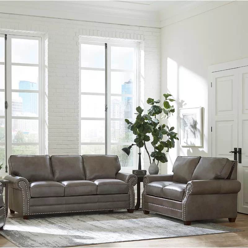 whipton 4 piece leather living room set