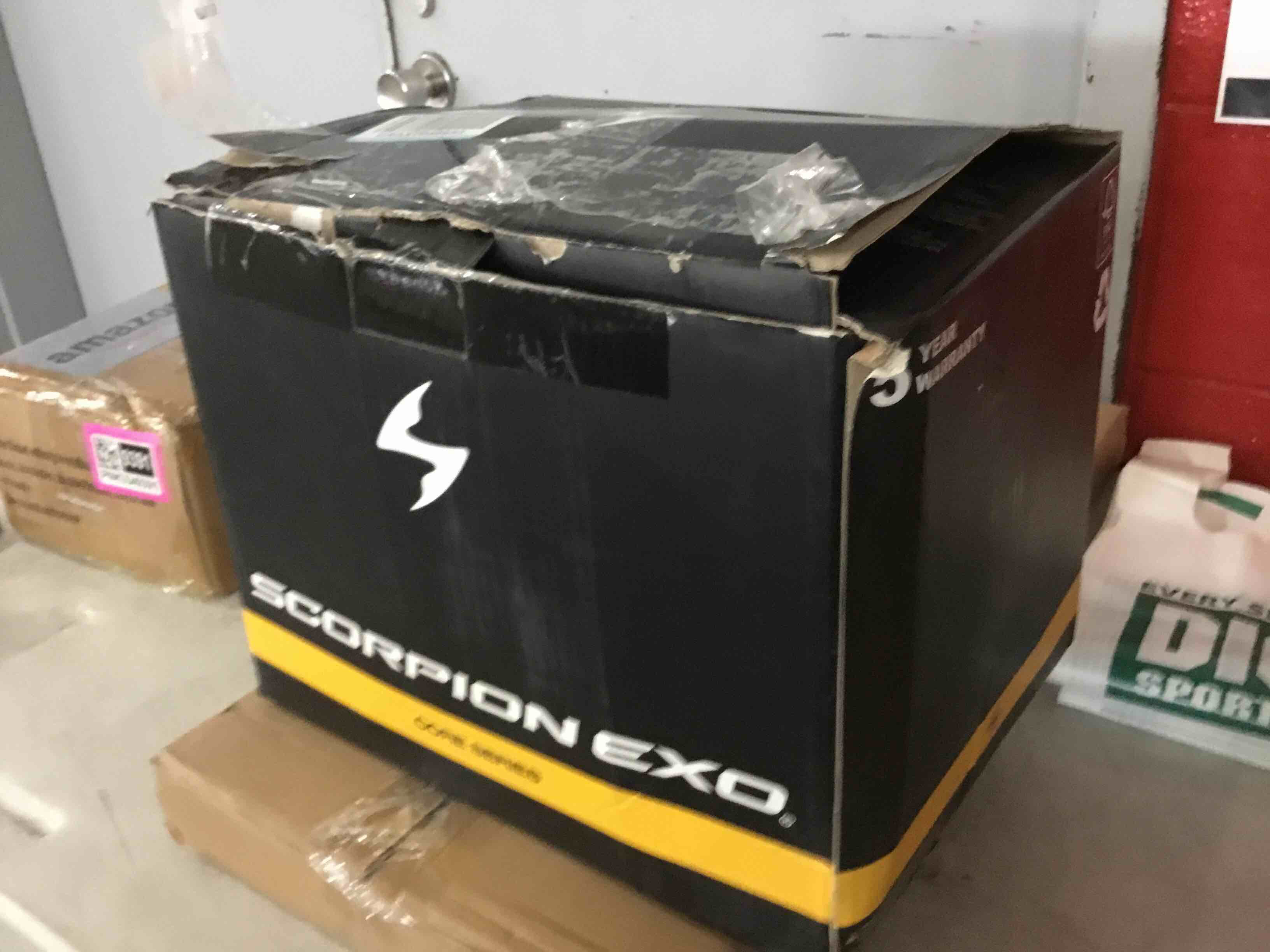 Condition photo showing Good Condition for scorpionexo covert 2 open face 3/4 full mode motorcycle helmet bluetooth ready speaker pockets interchangeable mouth cover dot approved marauder 2 (matte black/white - x-large) matte black/white x-large