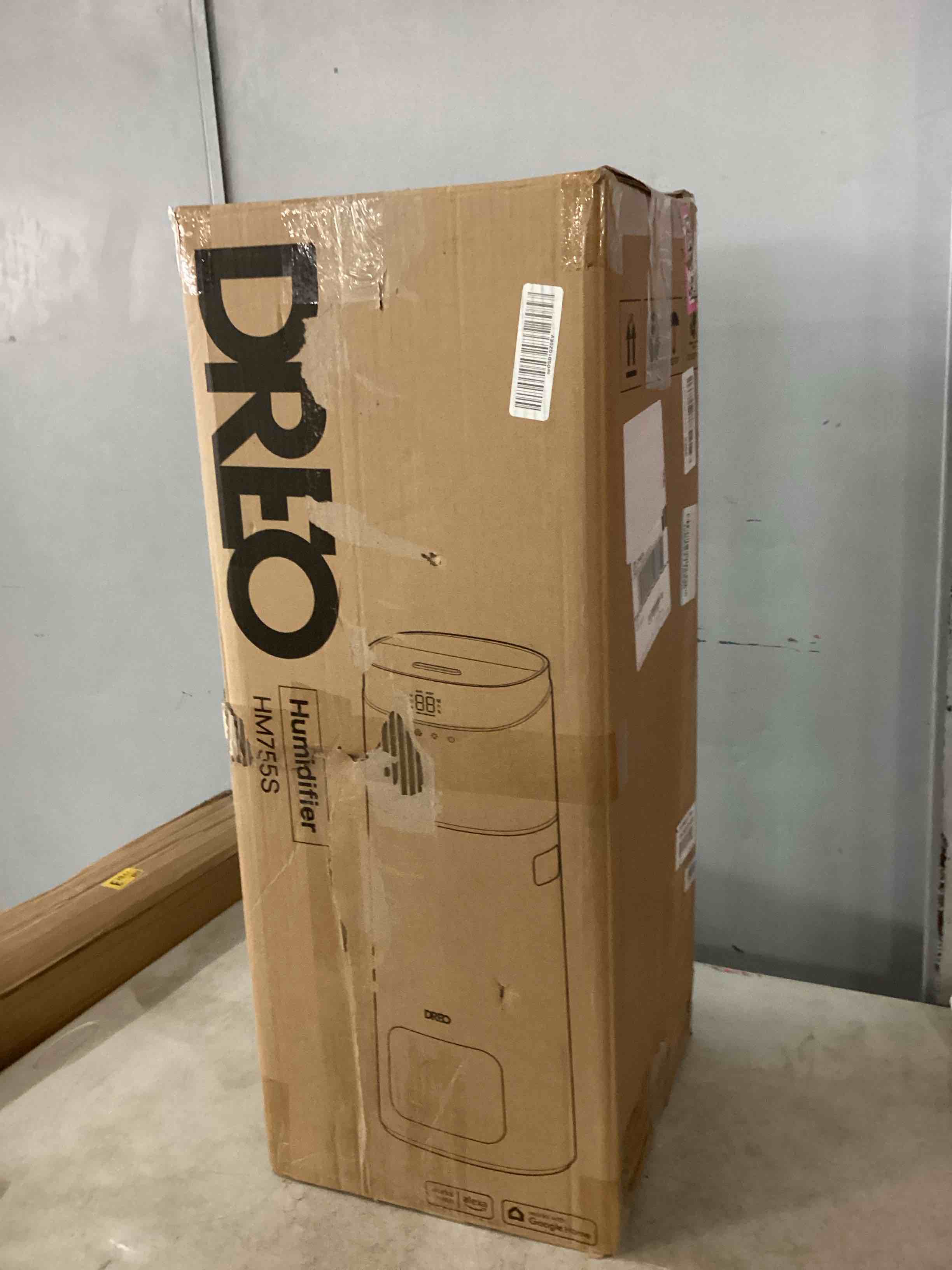 Condition photo showing As Is for dreo 16l smart humidifier large room 1000 ft², 130h cool mist air humidifiers for bedroom plants baby, top fill, remote/touch/voice & app control, clean tank technology, 30db, rgb light, hm755s white