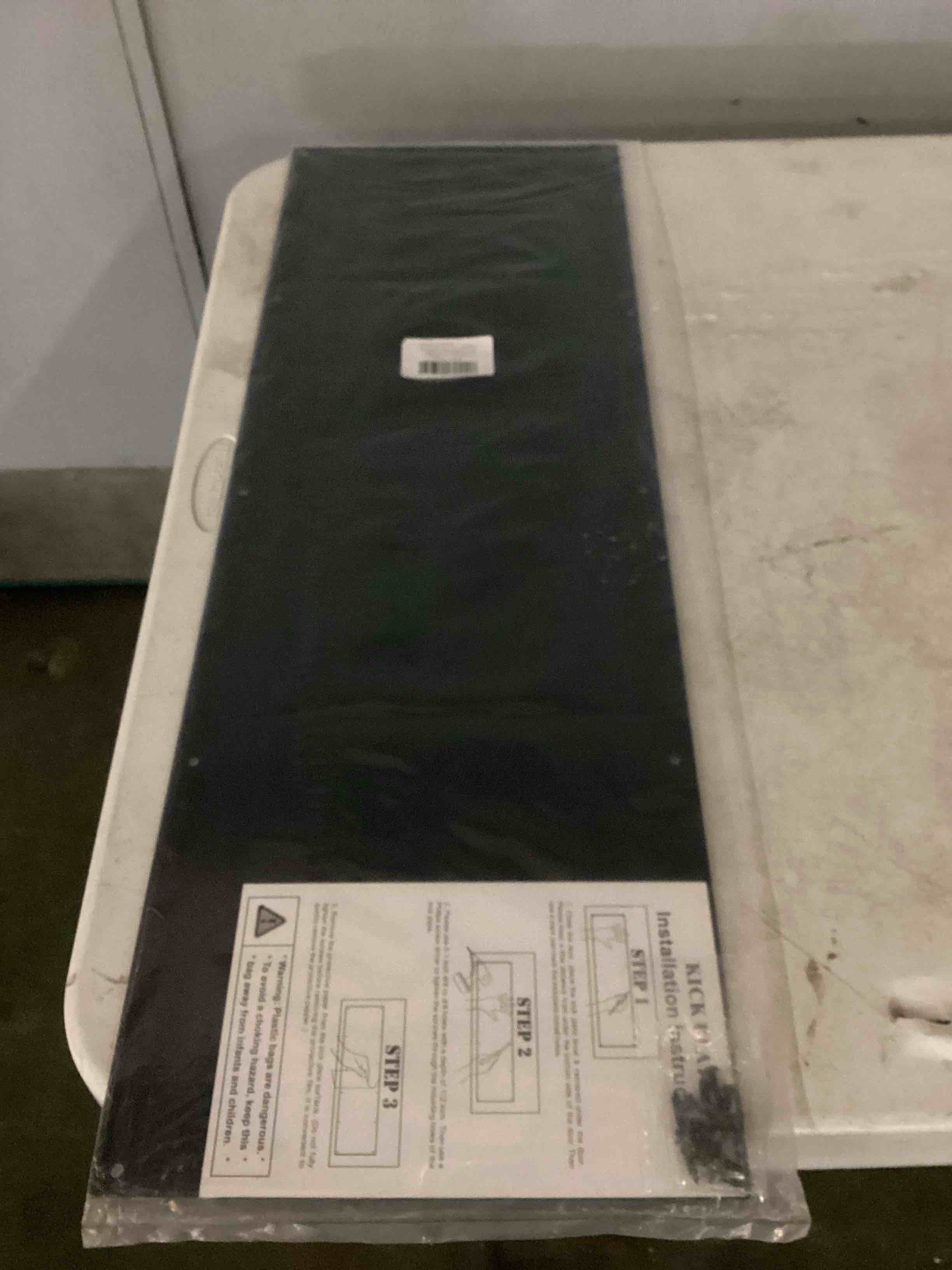 Condition photo showing New/Like New for door metal kick plate 10x30 inches aluminum decorative plates protector for 32 inches front doors, 18 ga thickness 10"x 30" (black) 30 inches black